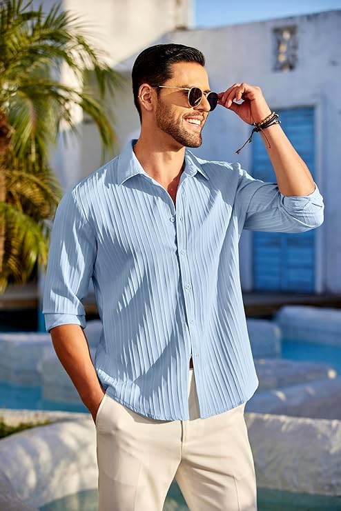 KEMLA Men's Casual Button Down Shirts Long Sleeve