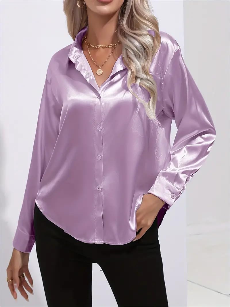 IndoPrimo Shirt for Women | Women Shirt | Shirt for Women | Full Sleeve Shirt for Women | Satin Shirt for Women | Western Shirt for Women Stylish | Shirt for Girls