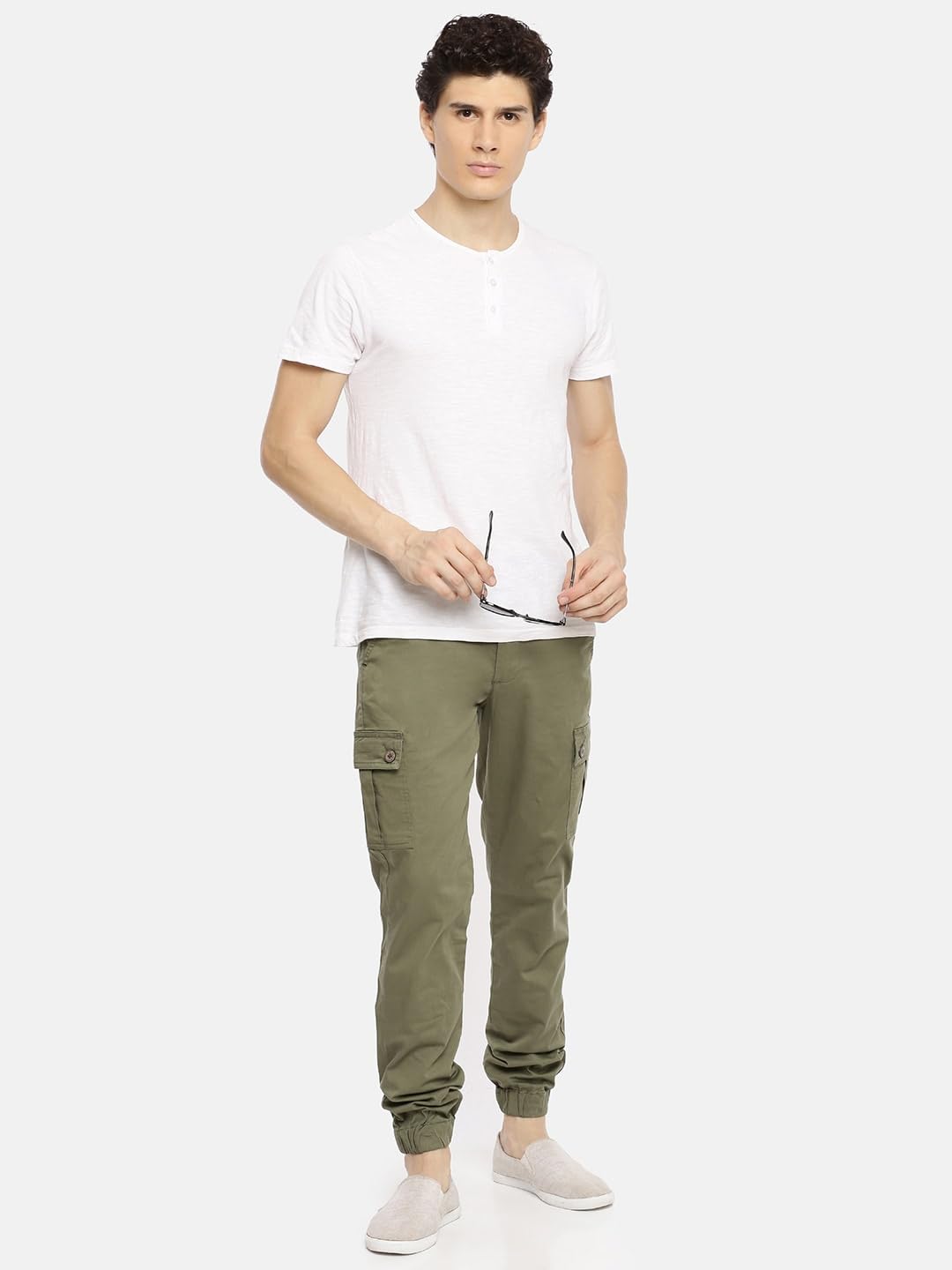 The Indian Garage Co Men's Slim Fit Mid Rise Cargo Pant