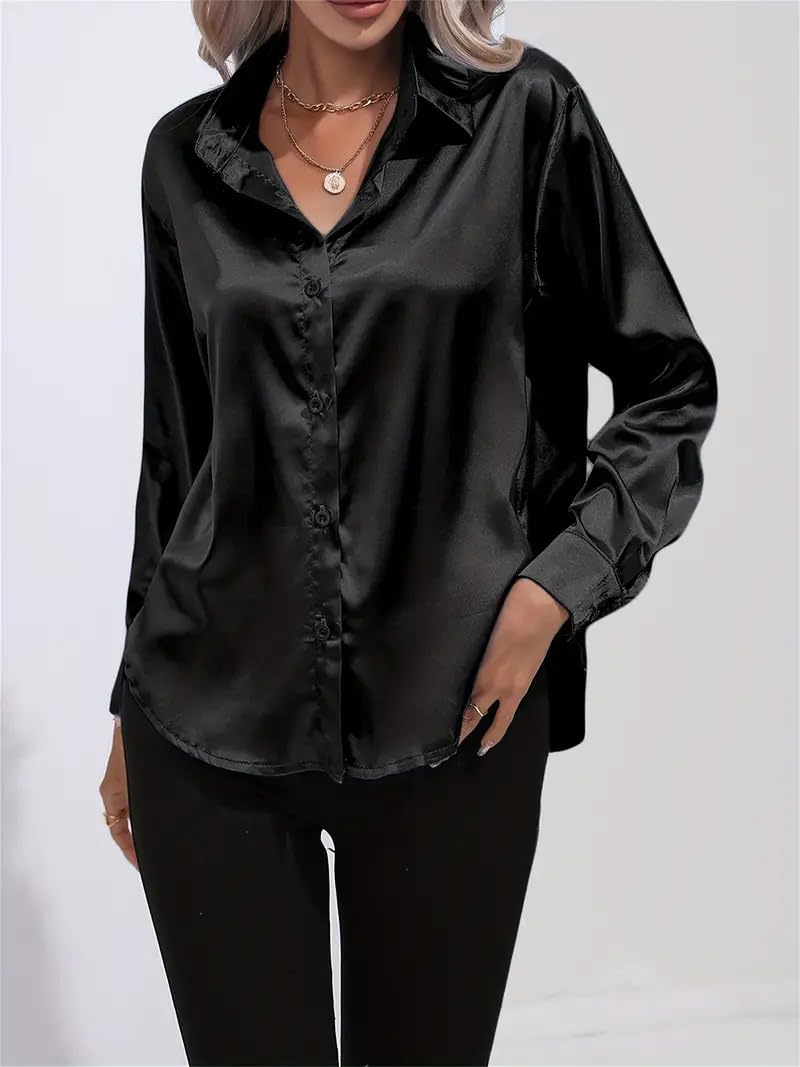 IndoPrimo Shirt for Women | Women Shirt | Shirt for Women | Full Sleeve Shirt for Women | Satin Shirt for Women | Western Shirt for Women Stylish | Shirt for Girls