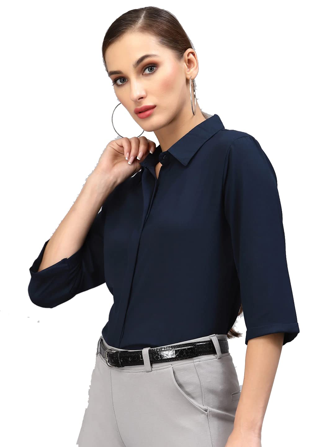 PRIASE B Women's Formal Shirt, 3/4 Sleeve