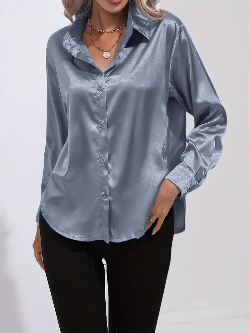 IndoPrimo Shirt for Women | Women Shirt | Shirt for Women | Full Sleeve Shirt for Women | Satin Shirt for Women | Western Shirt for Women Stylish | Shirt for Girls