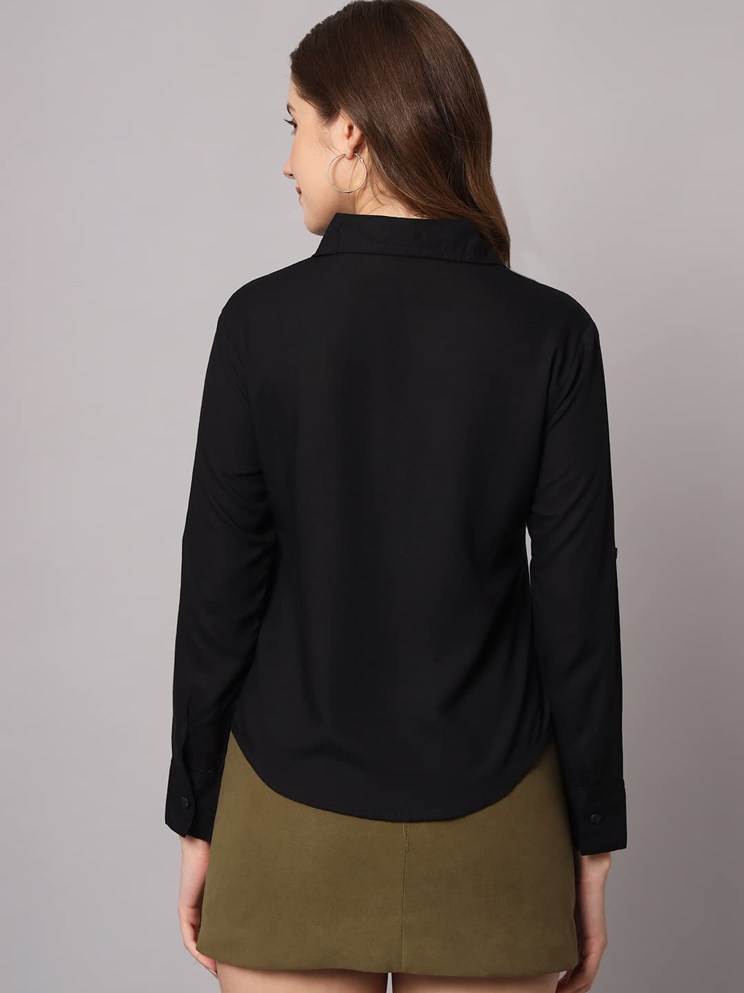 FUNDAY FASHION Women's Rayon Blend Regular Fit Solid Casual/Formal Button Shirt