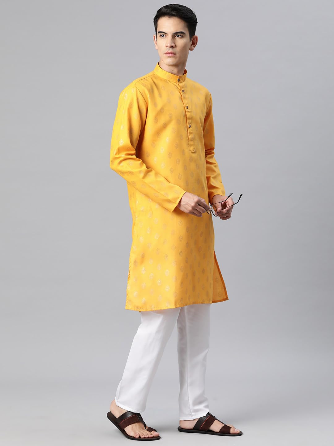 Luxrio Kurta for Men Cotton Blend Printed Regular Fit