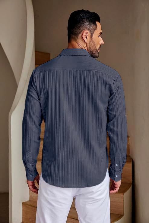 KEMLA Men's Casual Button Down Shirts Long Sleeve