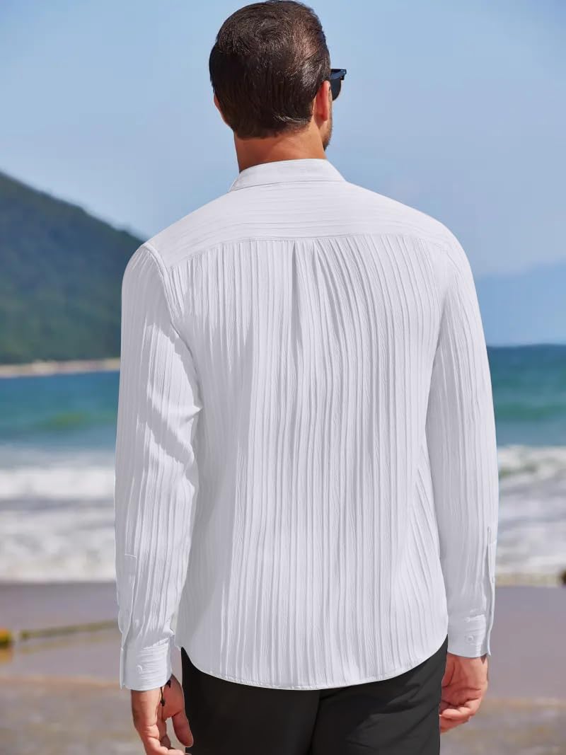Leriya Fashion Casual Textured Button Down Regular Fit