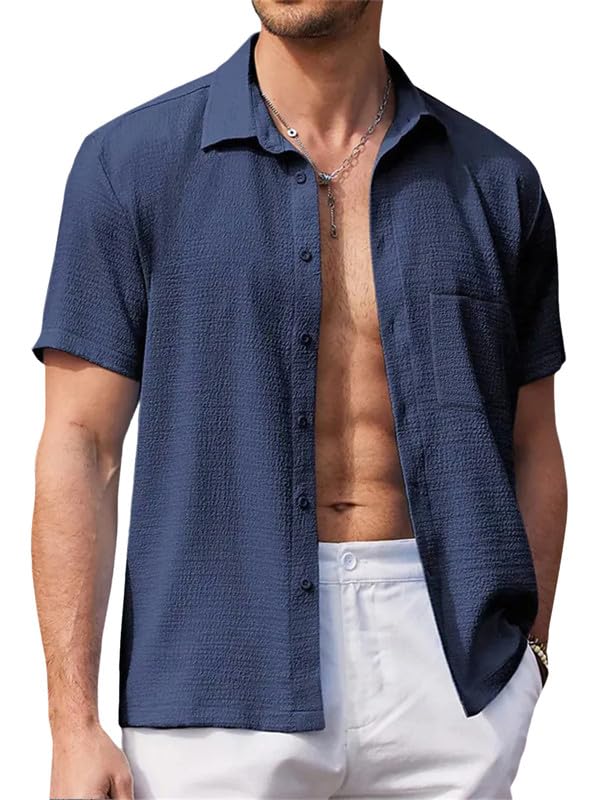 Pinkmint Shirt for Men Stylish Popcorn Textured Shirt
