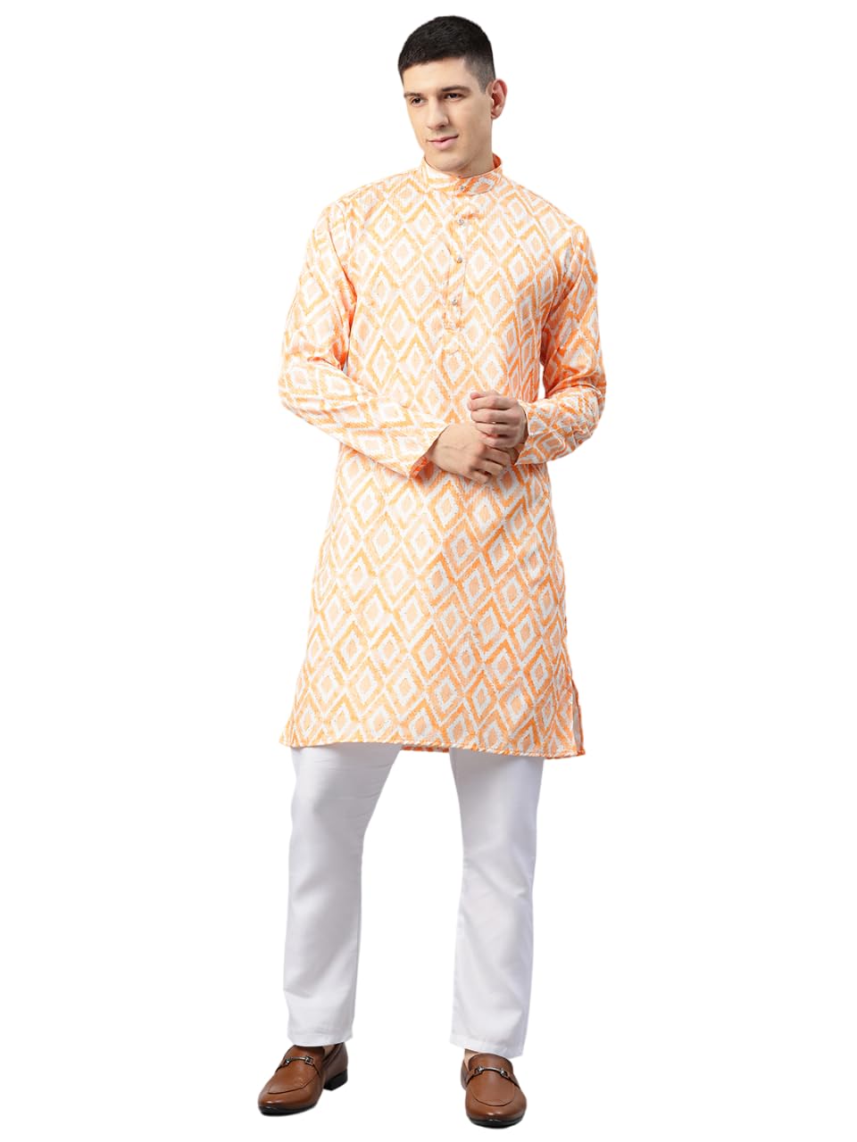 Luxrio Printed Kurta for Men Cotton Blend Linen