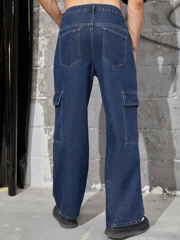 KOTTY Mens's Trendy Denim Cargo Jeans