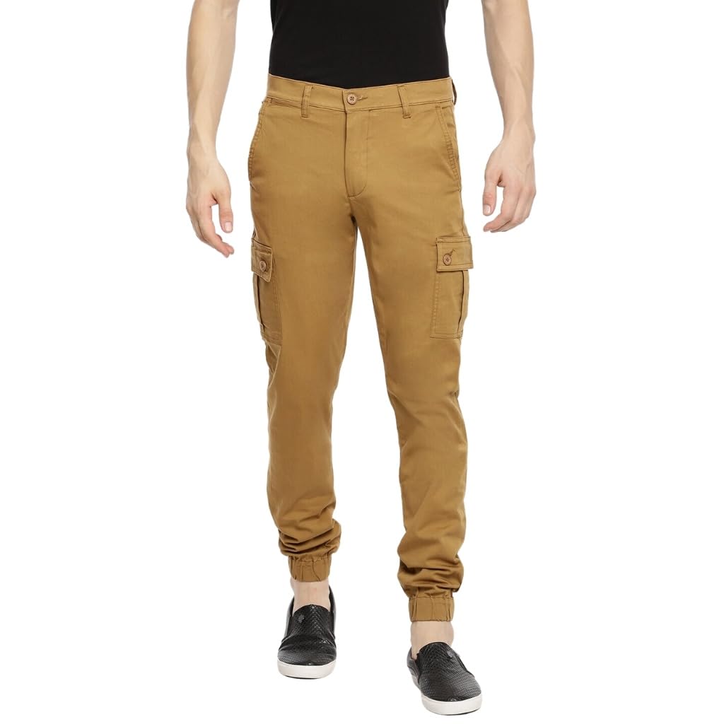 The Indian Garage Co Men's Slim Fit Mid Rise Cargo Pant