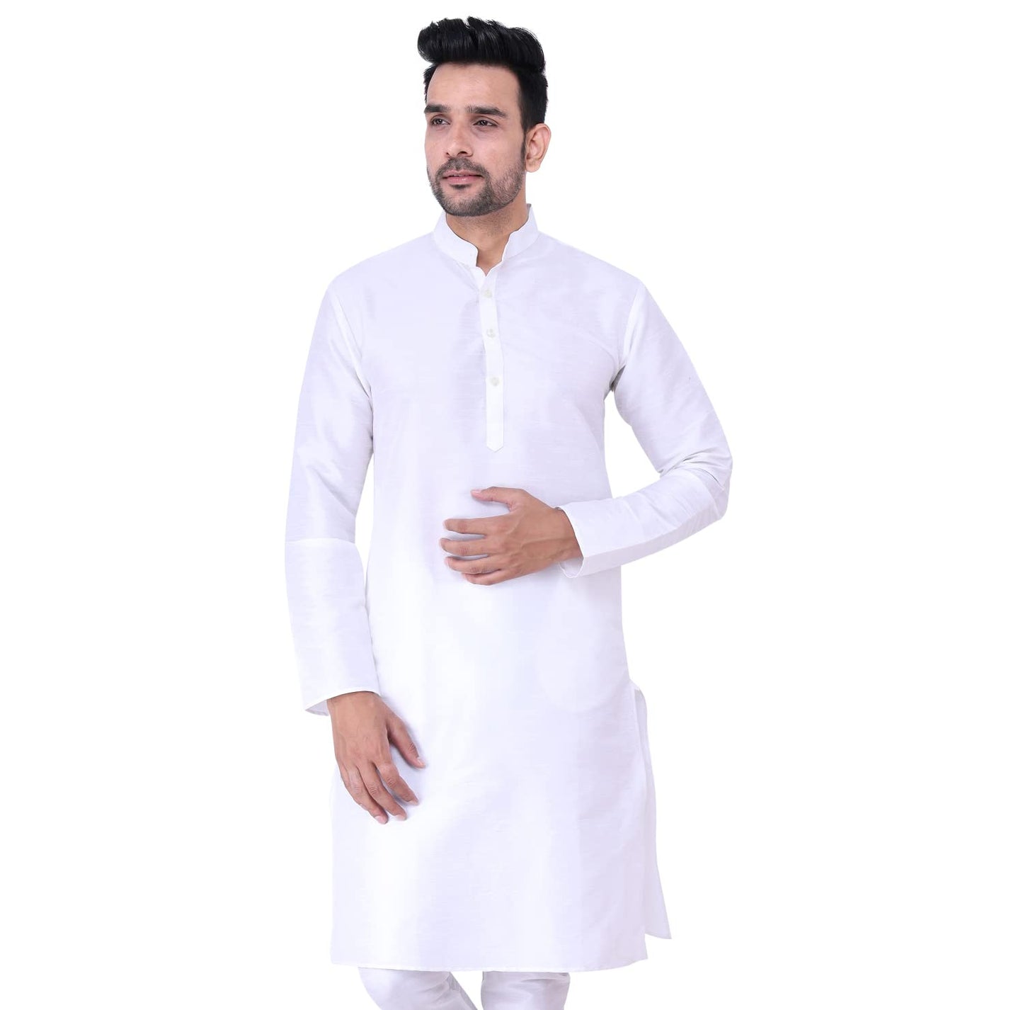ZYMIN Men's Silk Blend Knee Length Solid Color Style