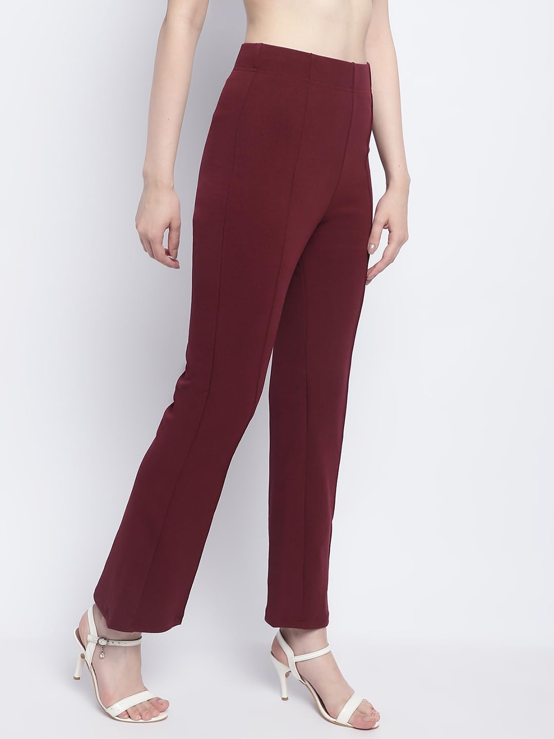 Jinax Women's Relaxed Fit Flat-Front Trousers, Elastic