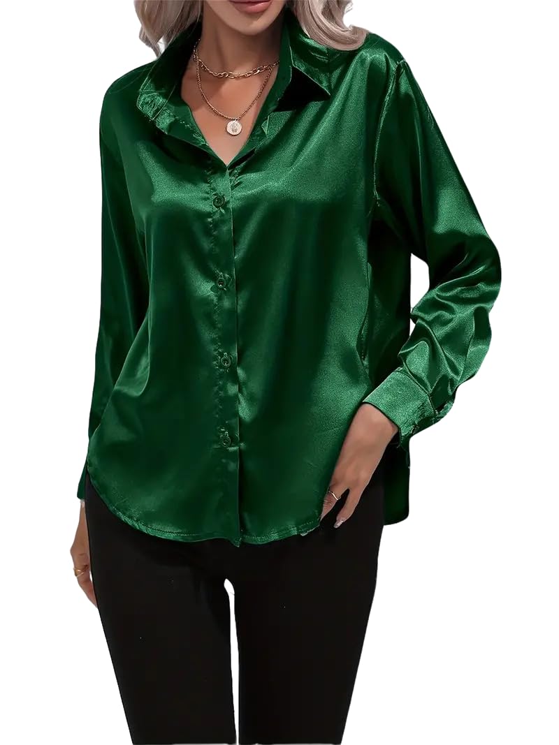 IndoPrimo Shirt for Women | Women Shirt | Shirt for Women | Full Sleeve Shirt for Women | Satin Shirt for Women | Western Shirt for Women Stylish | Shirt for Girls