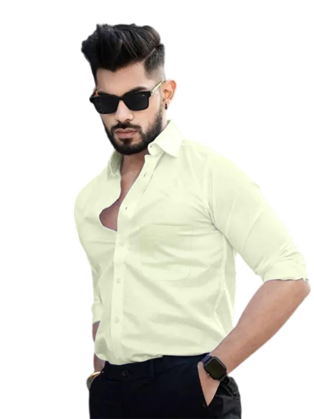 Pinkmint Cotton Spread Collar Long Sleeve Shirt