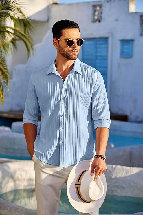 KEMLA Men's Casual Button Down Shirts Long Sleeve