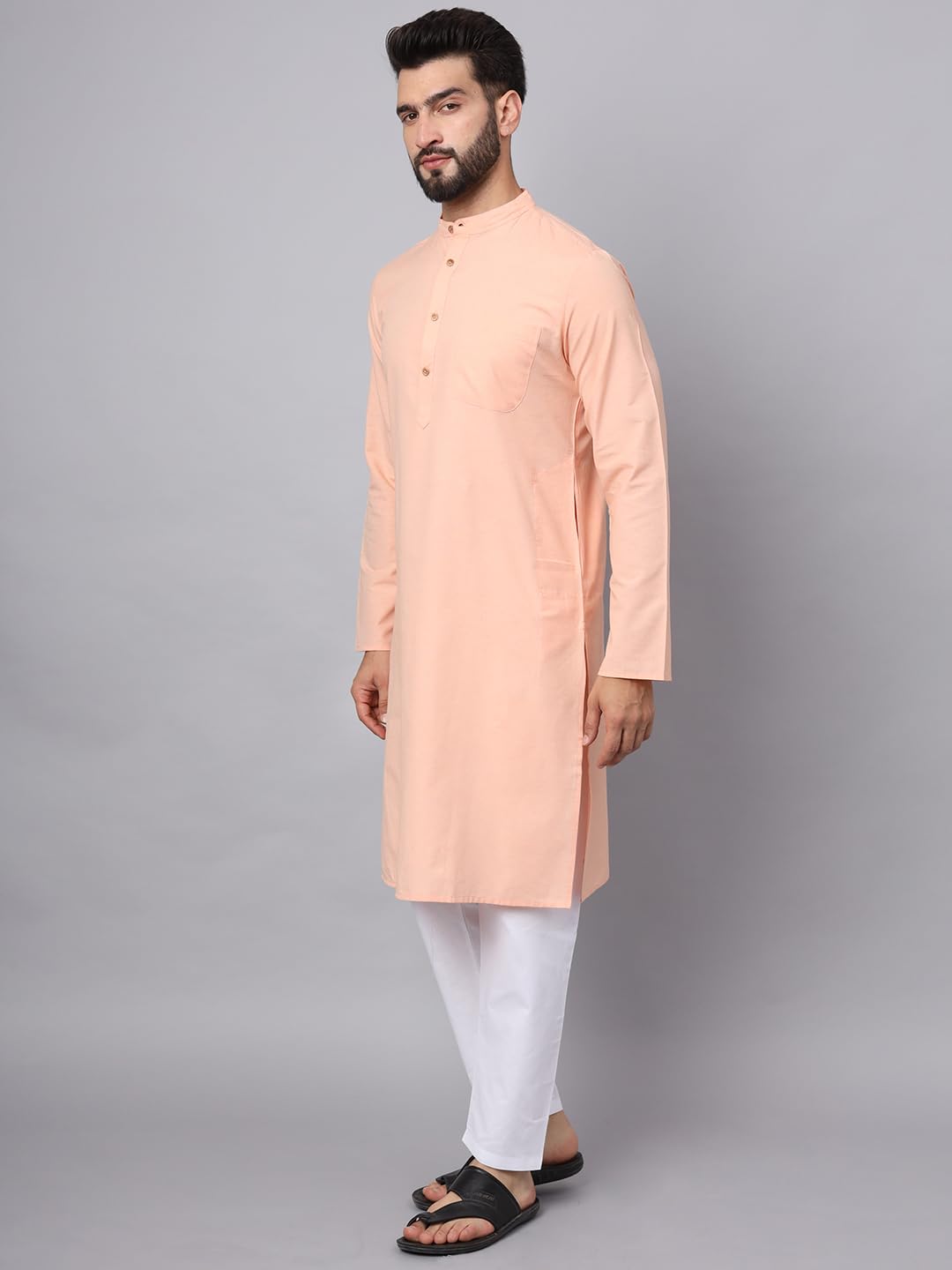 CHIKAN Men's Cotton Regular Premium Long Kurta