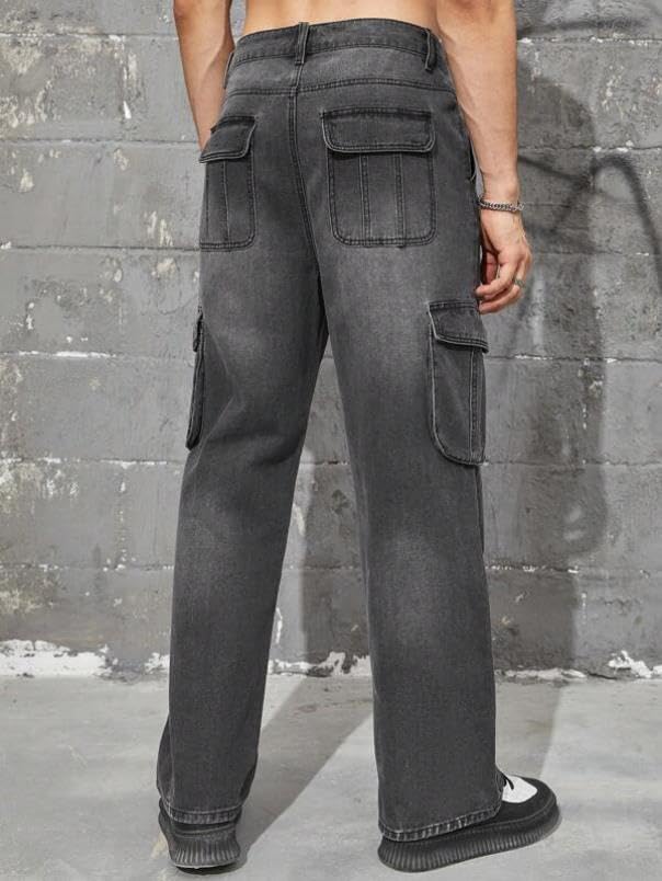 KOTTY Mens's Trendy Denim Cargo Jeans