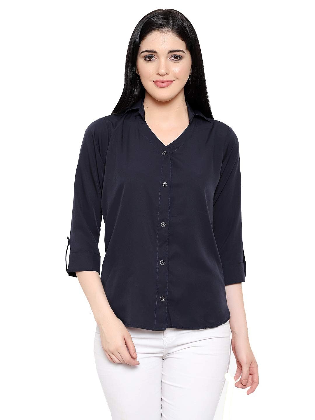 Leriya Fashion Solid Regular Fit Long Tops Oversized Shit