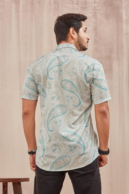 MART Men's Printed Lycra Half Sleeve Shirt Fashionable