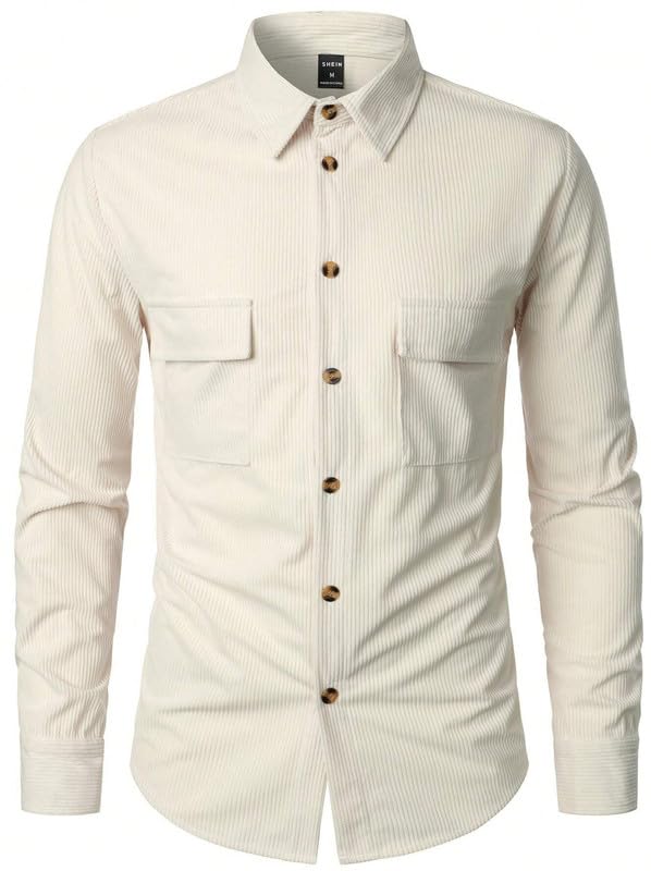 MiraMichi Corduroy Men's Full Sleeve Casual Striped