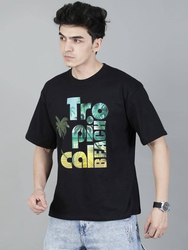 London Hills Men's Cotton Oversized Fit Casual Printed