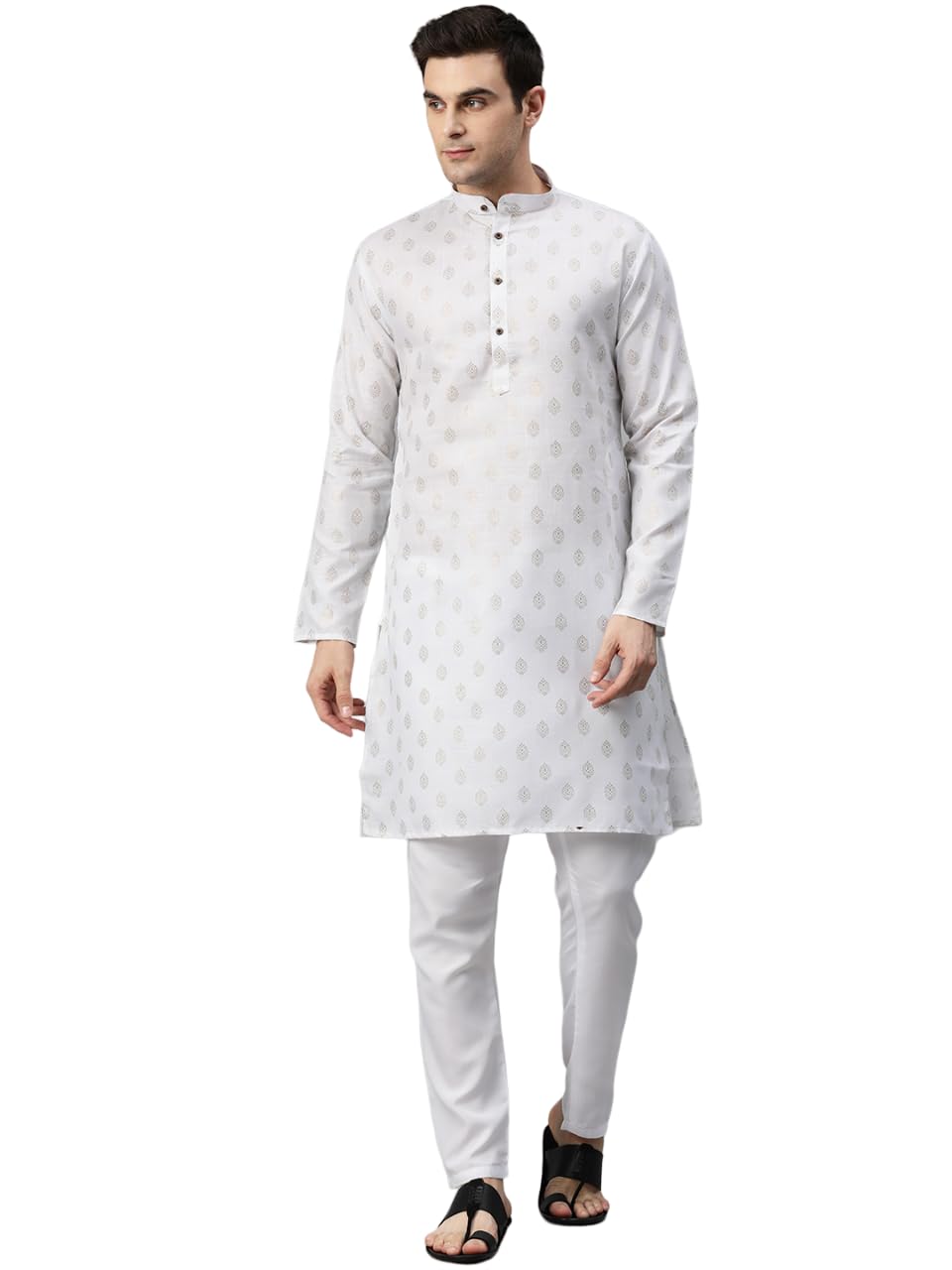 Luxrio Kurta for Men Cotton Blend Printed Regular Fit