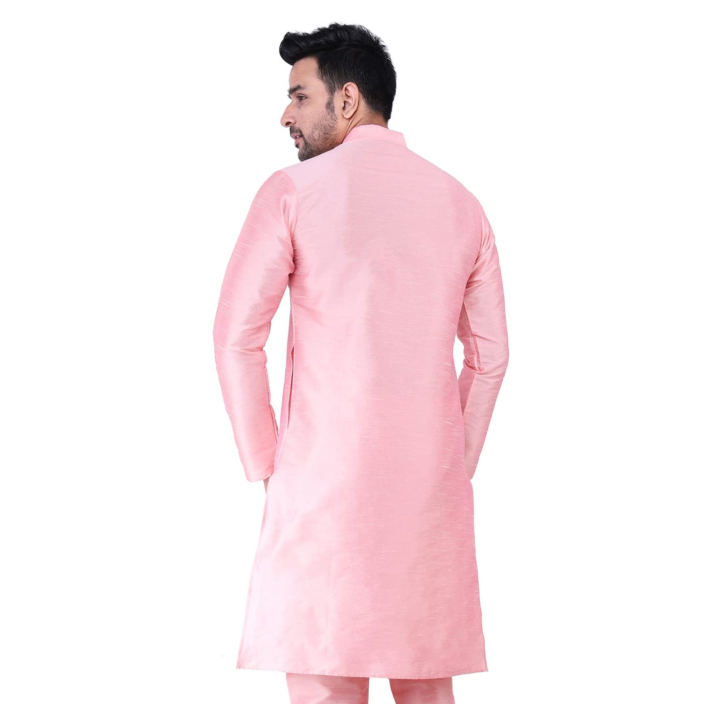 ZYMIN Men's Silk Blend Knee Length Solid Color Style