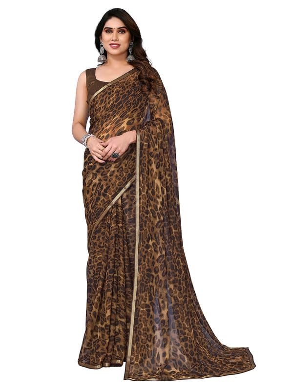 Women's Lace & Printed Chiffon Saree