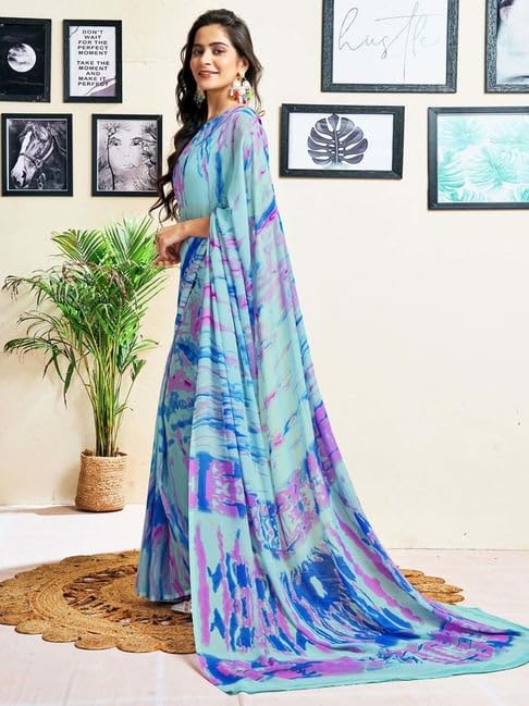FASHION Women's Georgette Floral Printed Saree