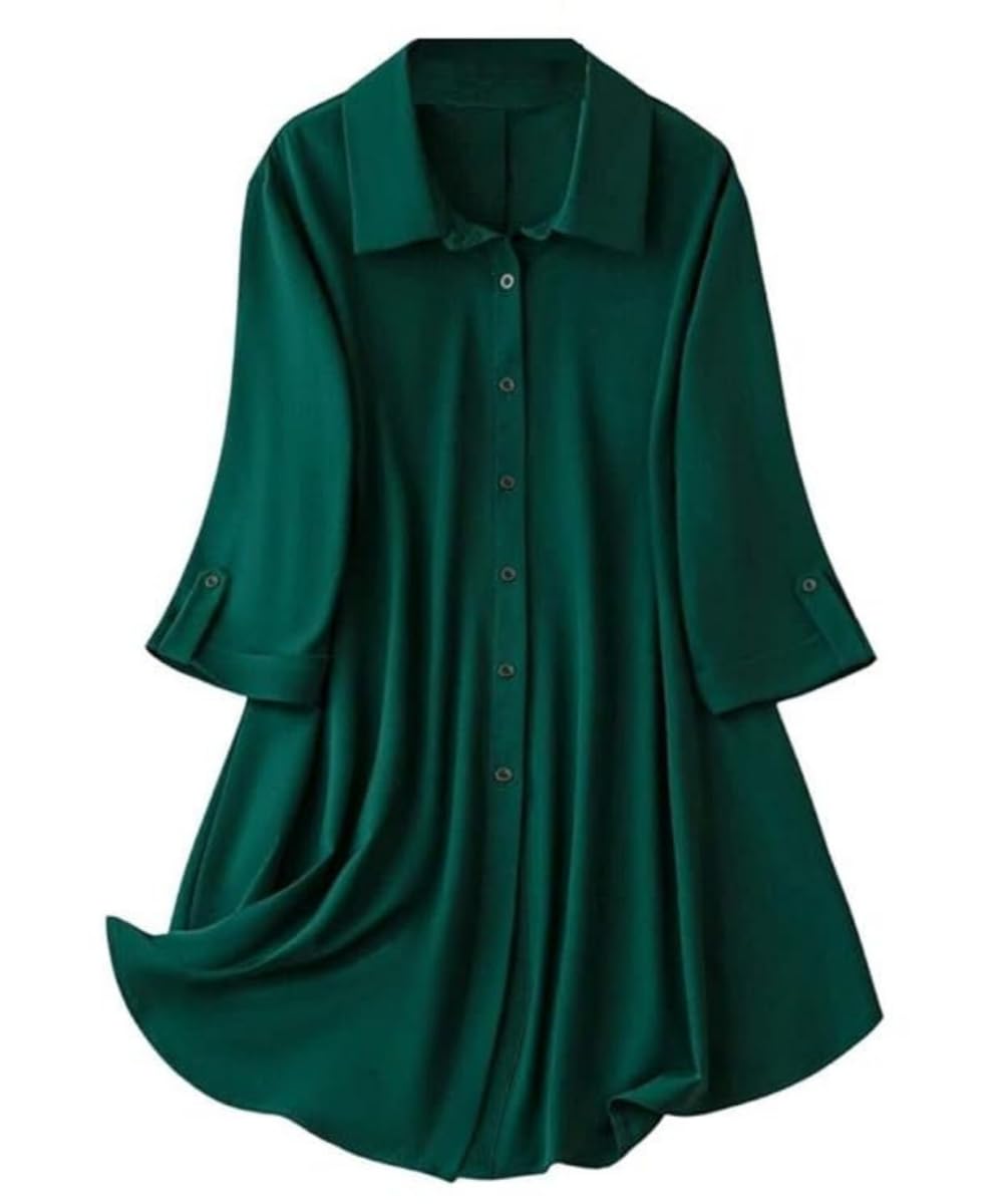 Leriya Fashion Women's Shirt Dress Knee Length Dress | Loose Fit | Button-Down | | 3/4 Sleeve | Summer Wear | Available in (Pack of 2 | Value Pack)