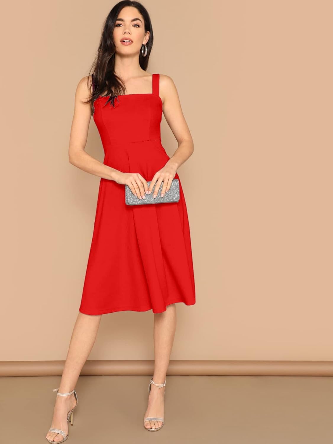 Aahwan Women's Fit And Flare Midi Dress
