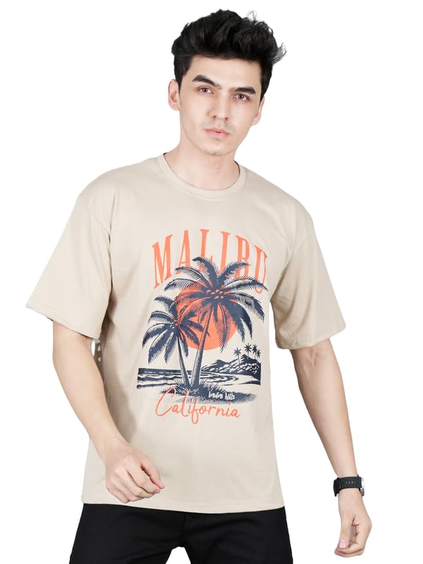 London Hills Men's Cotton Oversized Fit Casual Printed