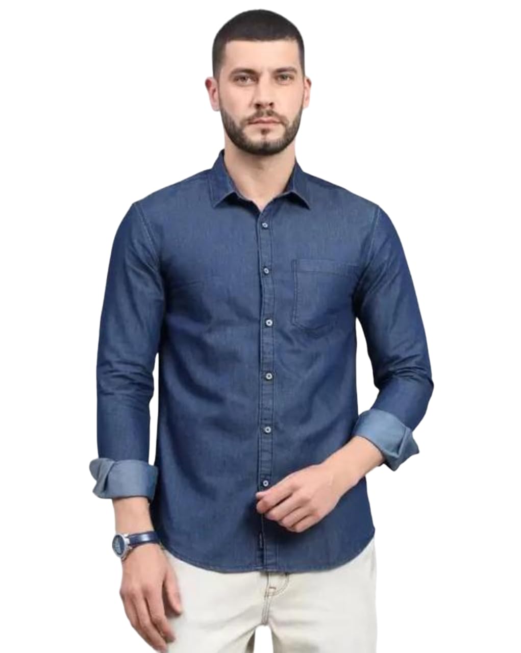 MARK HAYDON Men Denim Full Sleeves Regular Fit
