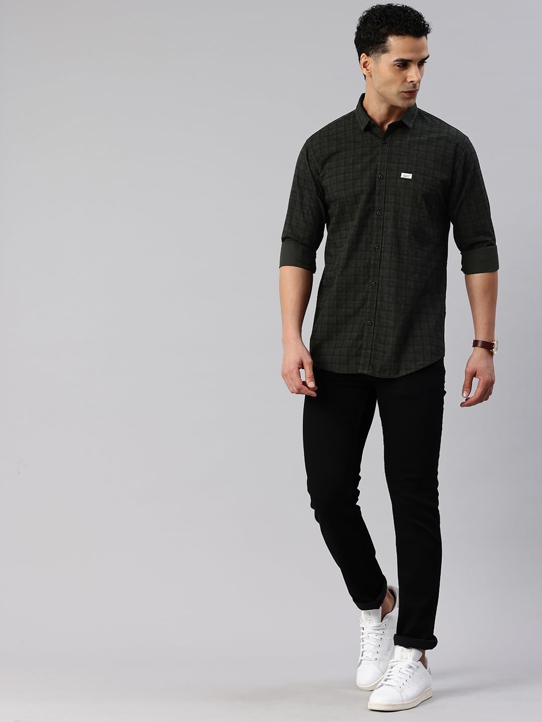 Majestic Man Cotton Checkered Slim Fit Casual Shirt