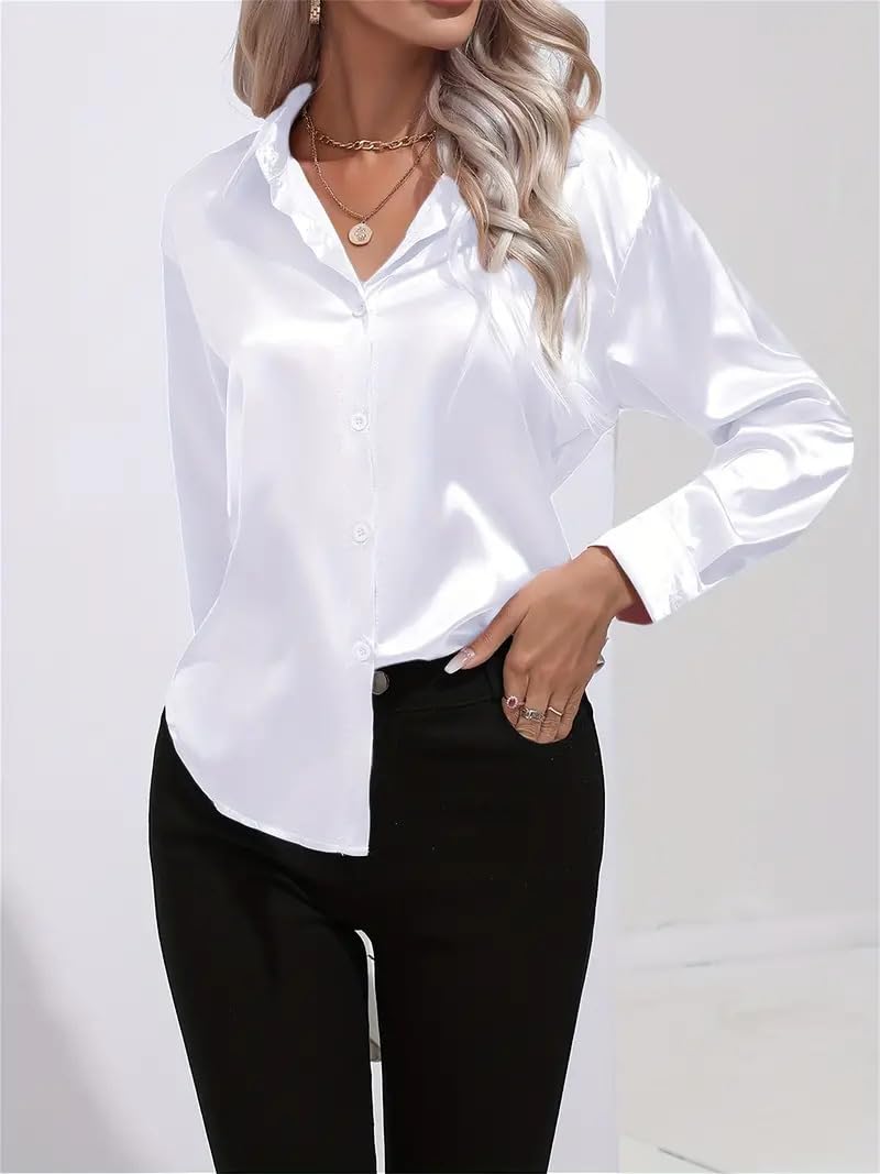 IndoPrimo Shirt for Women | Women Shirt | Shirt for Women | Full Sleeve Shirt for Women | Satin Shirt for Women | Western Shirt for Women Stylish | Shirt for Girls