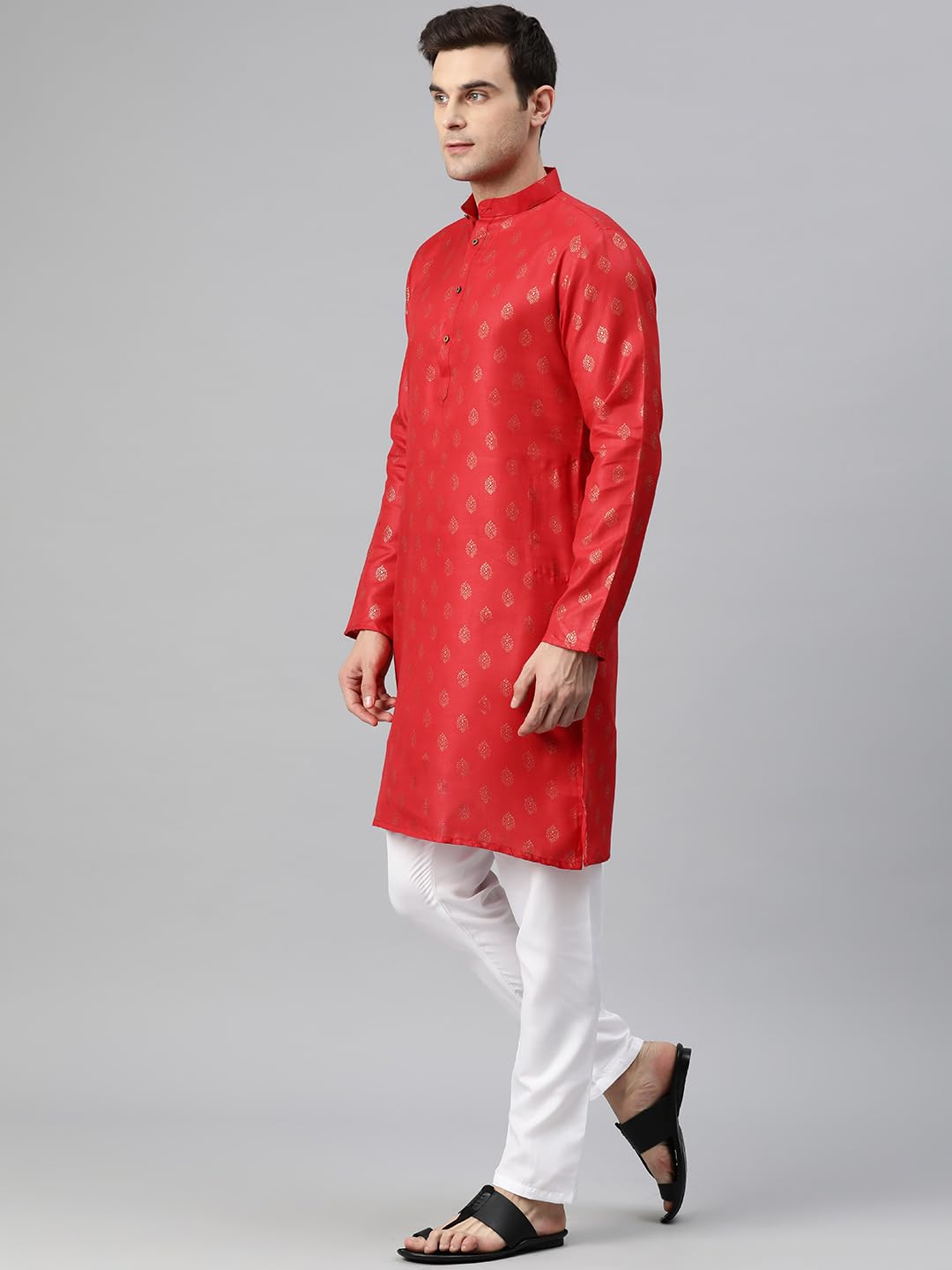 Luxrio Kurta for Men Cotton Blend Printed Regular Fit