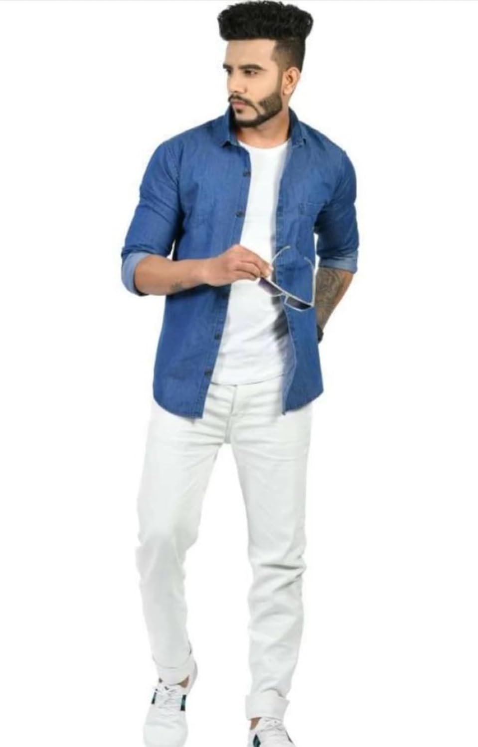 MARK HAYDON Men Denim Full Sleeves Regular Fit