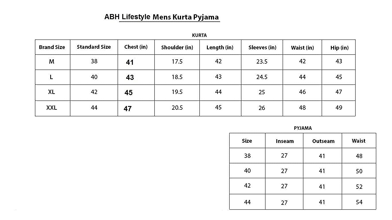ABH LIFESTYLE Men's Cotton Kurta Pyjama Set