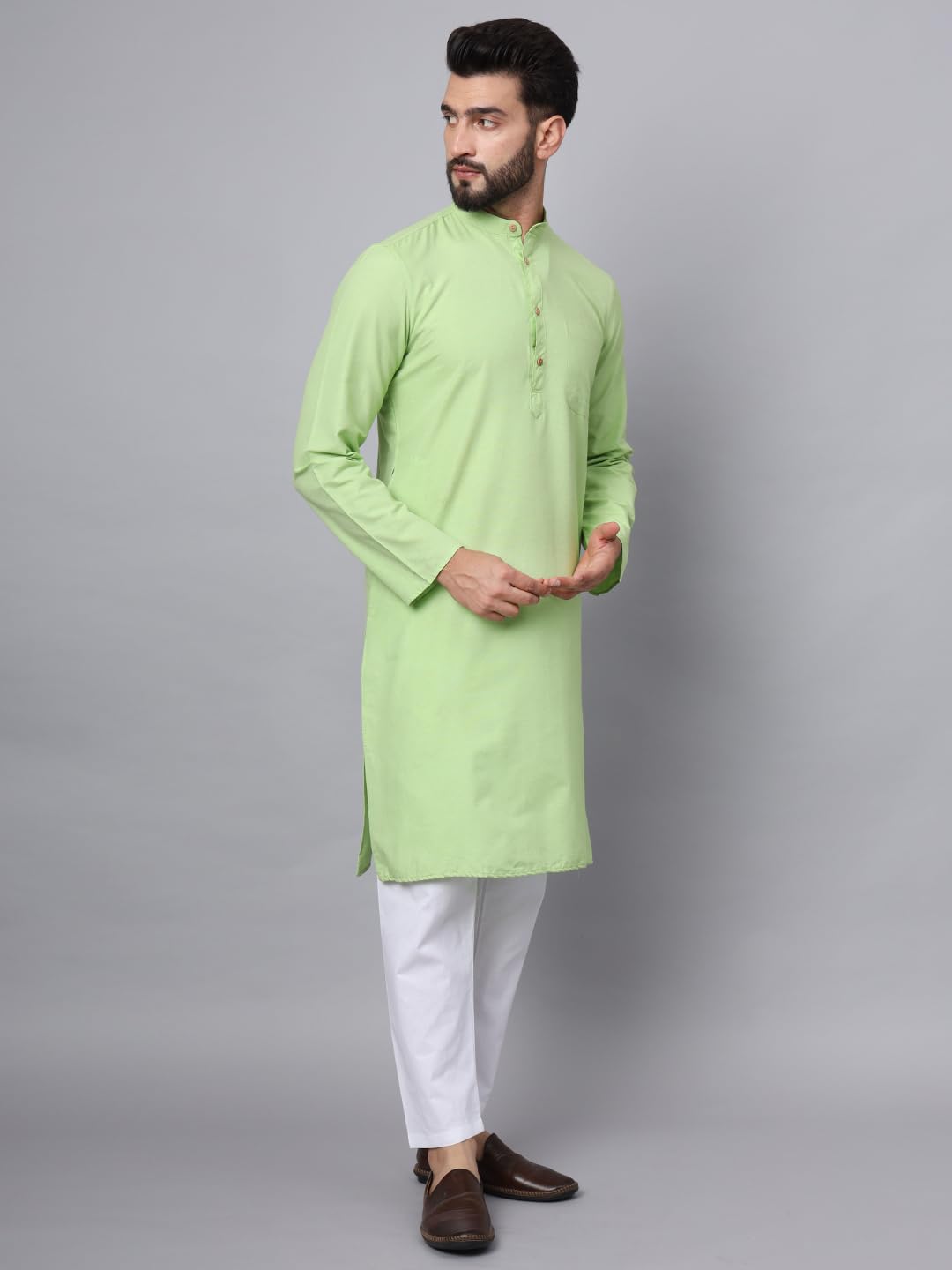 CHIKAN Men's Cotton Regular Premium Long Kurta