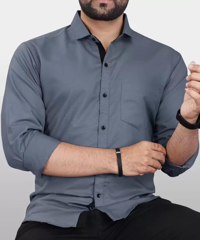 Tee Projekt Shirt for men Cotton Spread Collar Long Sleeve