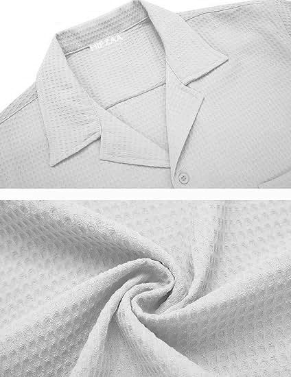 ColorChakra Casual Waffle Knit Shirt for Men