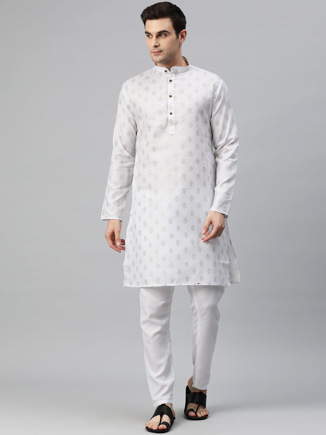 Luxrio Kurta for Men Cotton Blend Printed Regular Fit
