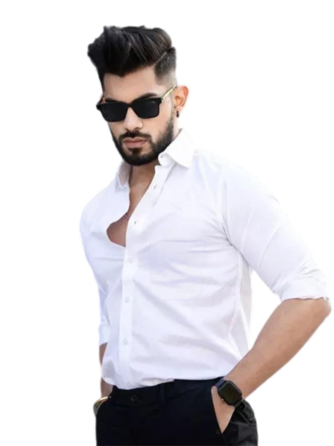 Pinkmint Cotton Spread Collar Long Sleeve Shirt