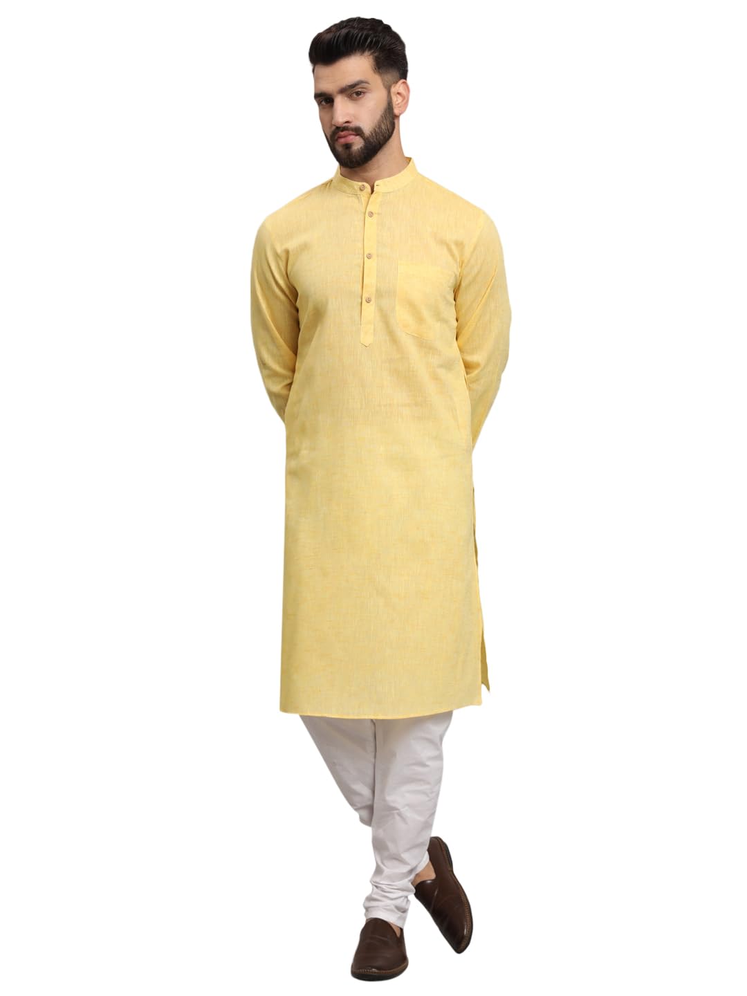 LATEST CHIKAN Men's Cotton Regular Textured