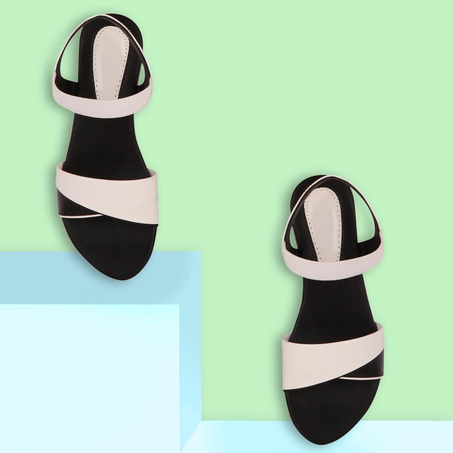 Acknew Women Casual Flats Sandal, Women's Comfort Fashion Ladies Stylish Flat Sandals Slippers for Offce, Every Occasion, Comfortable & Fashionable (181-WH)