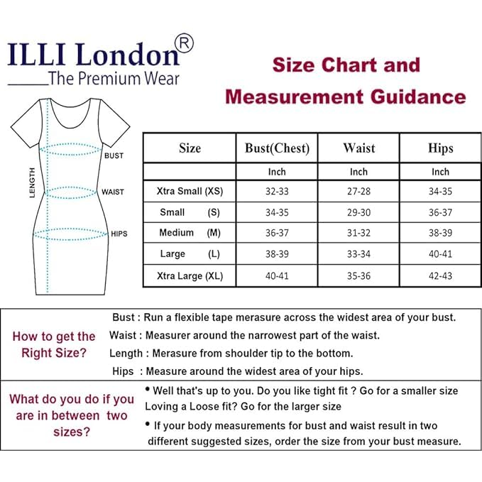 ILLI LONDON Women's Bodycon Knee Length Dress