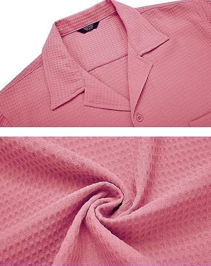 ColorChakra Casual Waffle Knit Shirt for Men