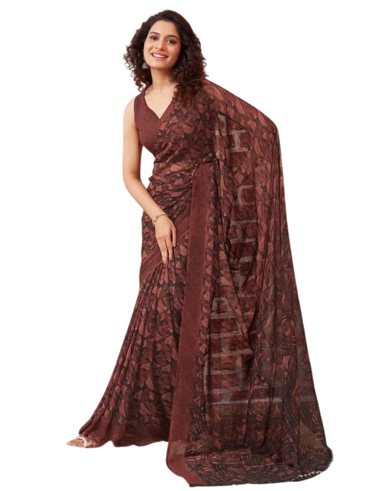 FASHION Women's Georgette Floral Printed Saree