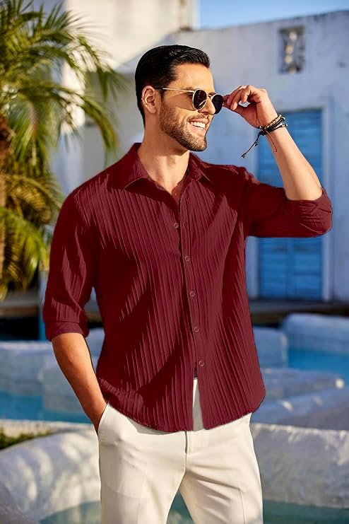KEMLA Men's Casual Button Down Shirts Long Sleeve