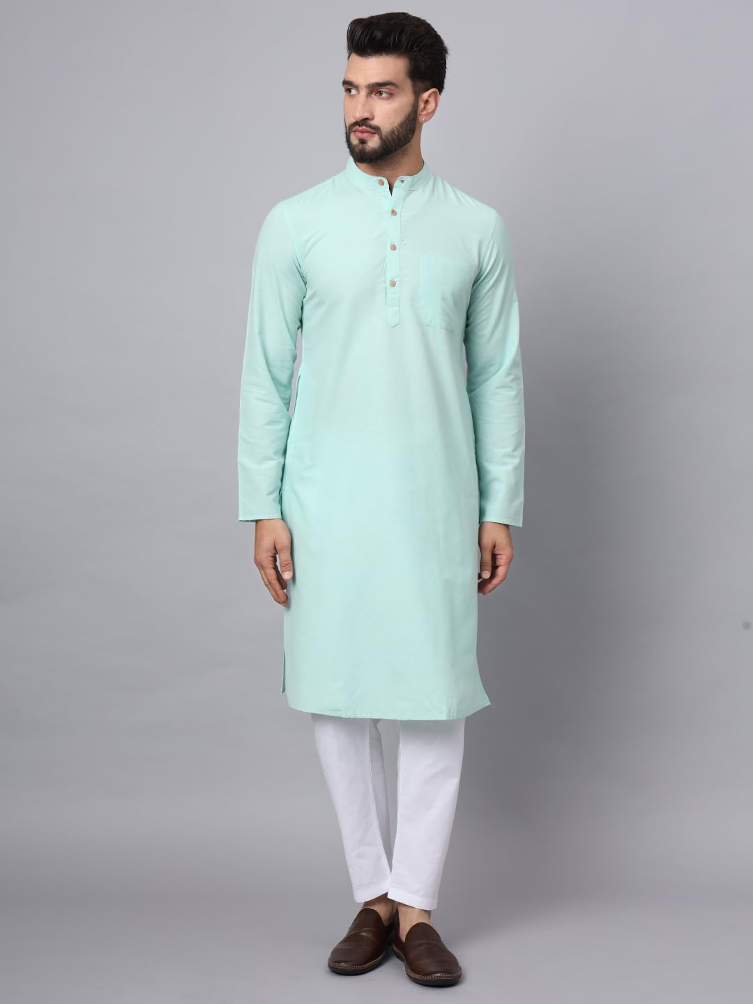 CHIKAN Men's Cotton Regular Premium Long Kurta